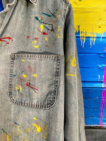hand painted-denim shirt