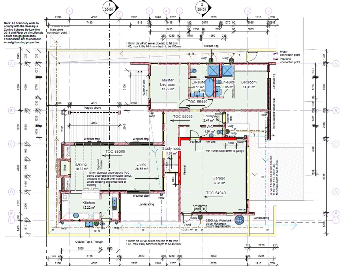 Detailed architectural floor plan of a residential house.