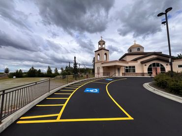 ADA handicap parking lot striping