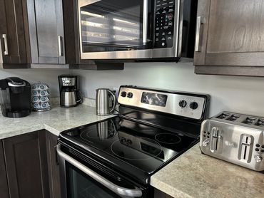 Modern kitchen at vacation rental