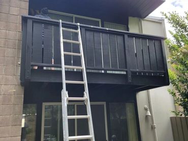 Freshly painted black balcony railing on a multi-family property, San Jose, CA (Bay Area) — A&R Bent
