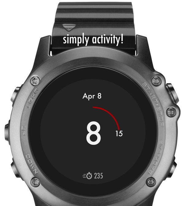 Example of simple screen with one activity metric