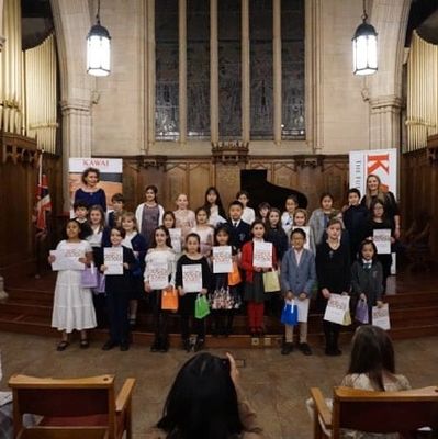 children singing in a church