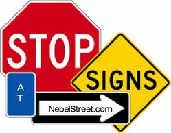 TRAFFIC signs, STOP signs, Handicapped PArking Signs