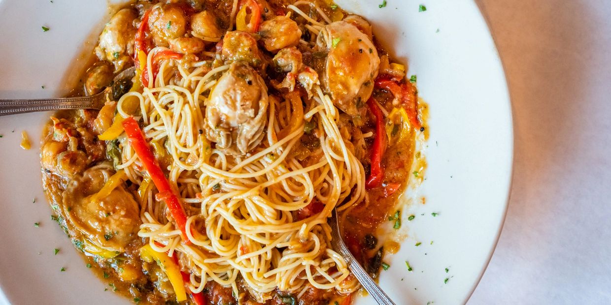 closeup shot of delicious pasta 