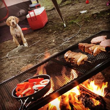 campfire cooking at Burlingame State Park Campground