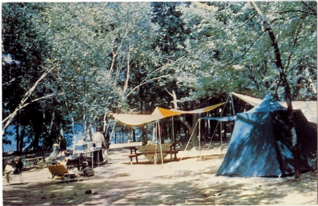 1970's photo of camping at Burlingame state campground