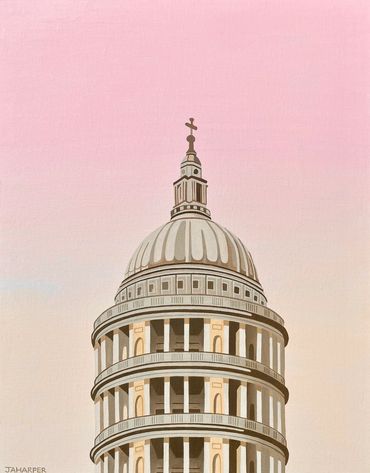 St Paul's Cathedral original oil painting on canvas London architecture artwork for sale UK