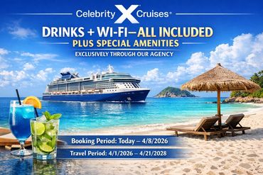 Celebrity Cruises offers all-inclusive drinks, Wi-Fi, and special amenities on a tropical cruise.