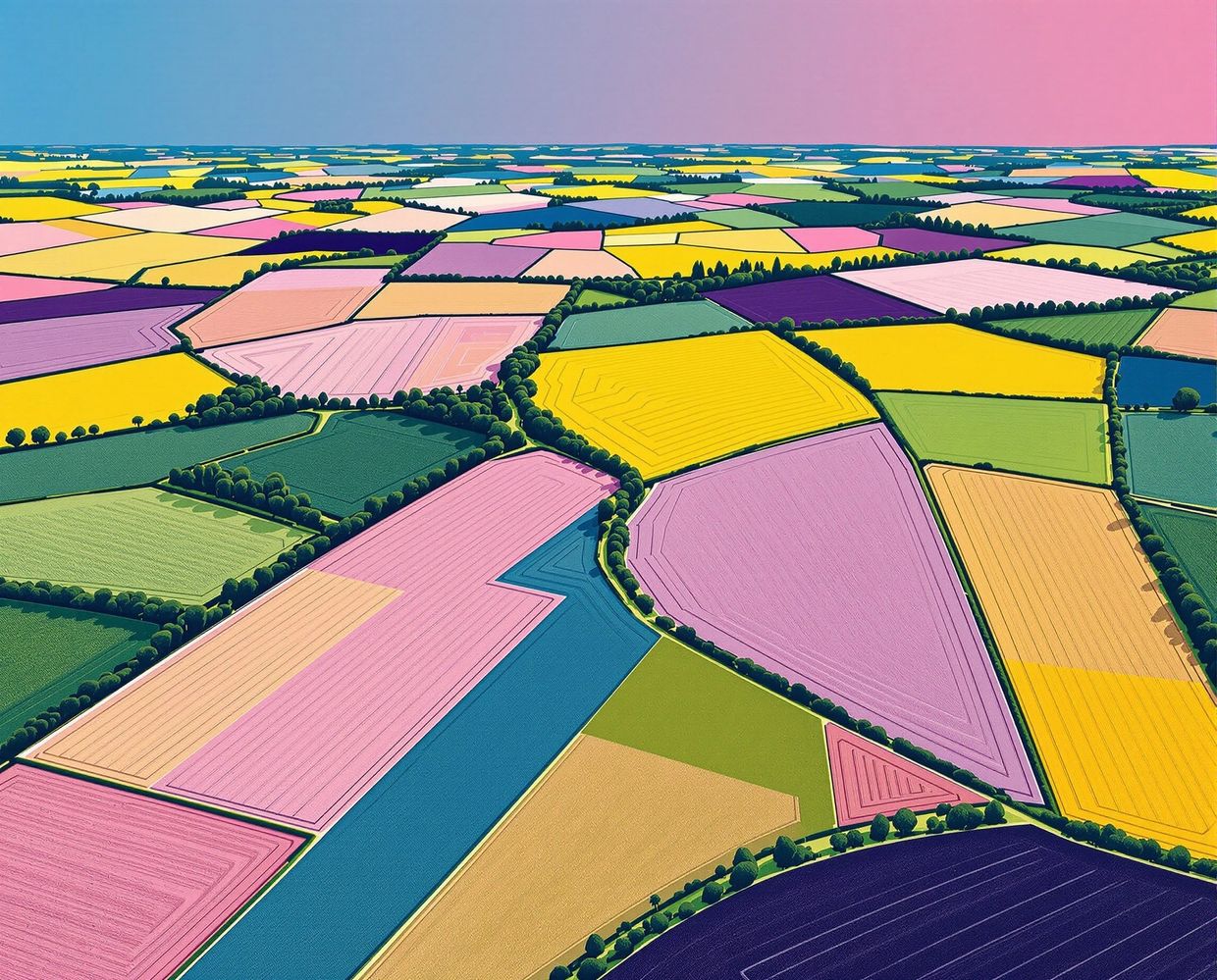 Artificial landscape, digital and painterly — AI-generated synthographic artwork by davidname.