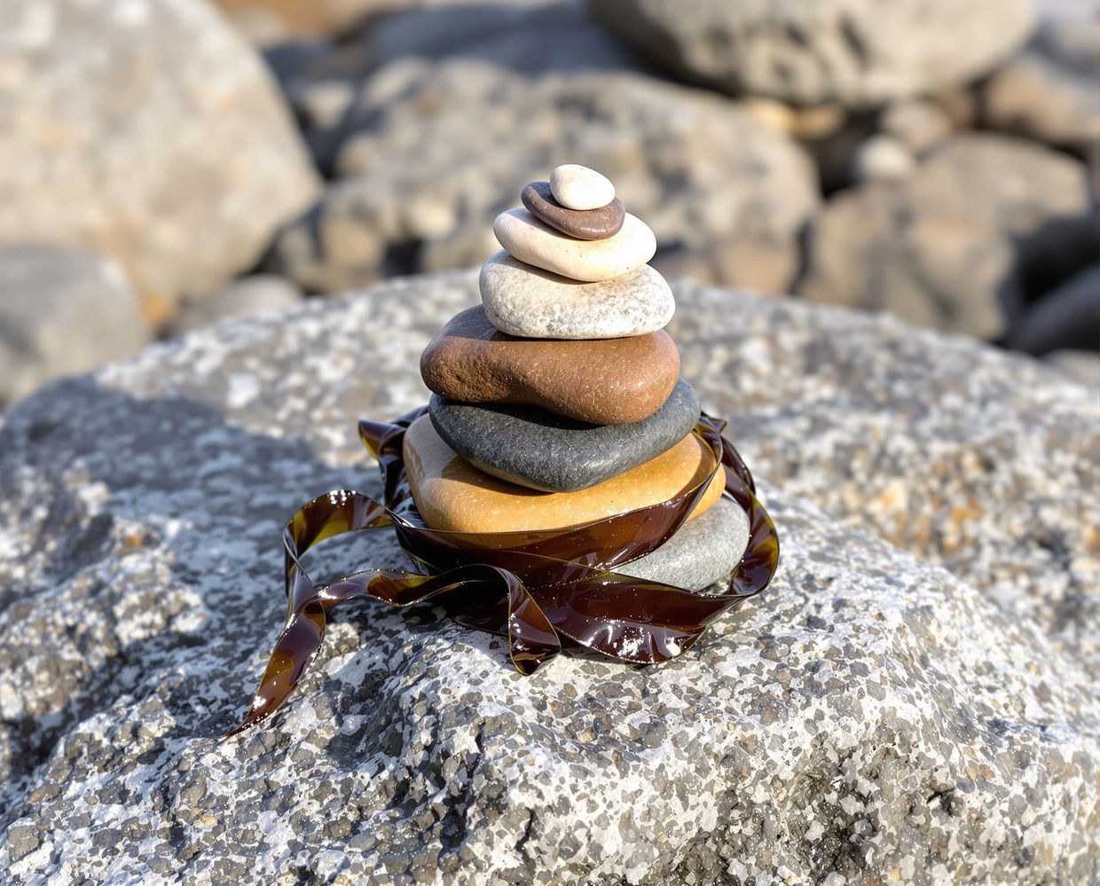 Pebbles, balanced with care and precision — AI-generated synthographic artwork by davidname.