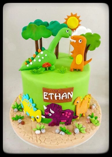 Dinosaur theme designer cake