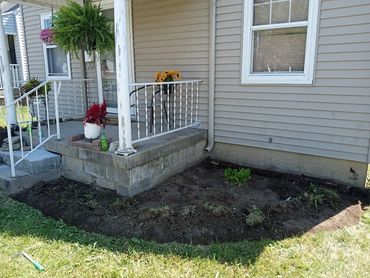 before clean up, stairs