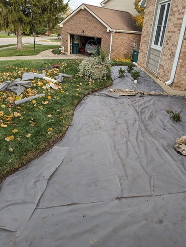 fabric installation, edging, clean up