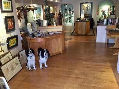 Rufy & Chaky on duty at Knox Gallery, Harbor Springs