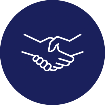 Icon of a handshake symbolizing agreement.
