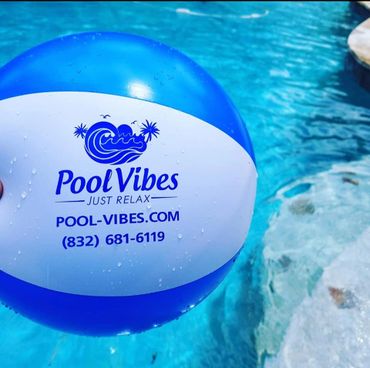 Pool vibes beach ball in clean pool