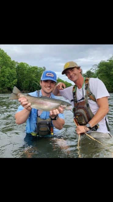 My nephew George Duffie and his friend Clay Johnston with a nice rainbow
