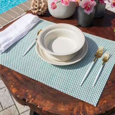 Custom outdoor placemats made by Koper Outdoor