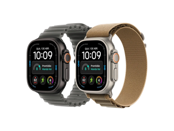 Dois relógios inteligentes com diferentes pulseiras.