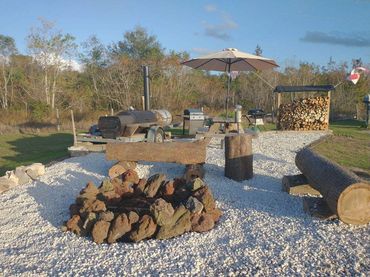 Community cooking and fire pit area.