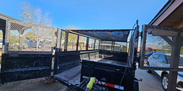 Welding on upper walls on our Dump Trailer