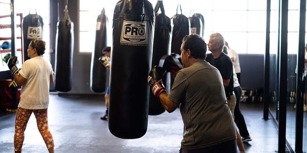 A group of Parkinson's patients' practice boxing