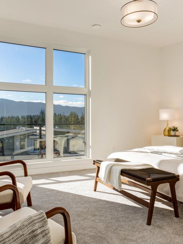 Primary bedroom photo with views of Mount Benson