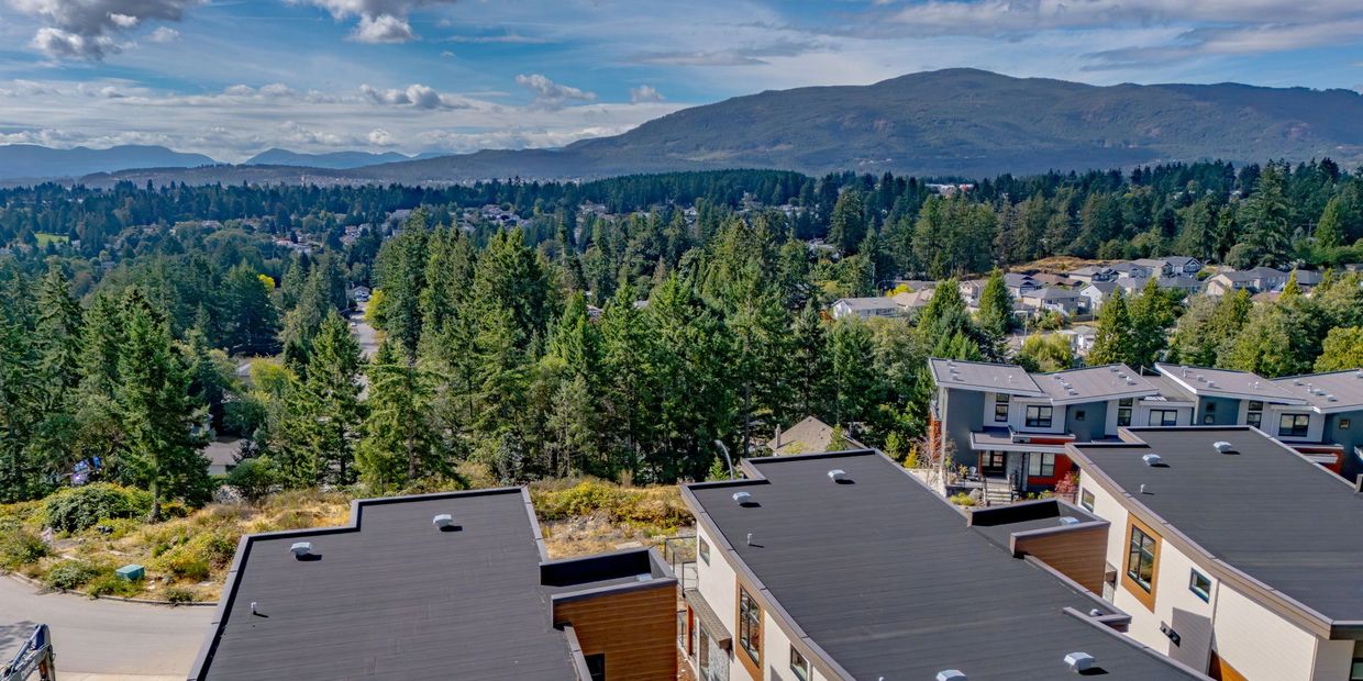 Views over a development in Nanaimo looking towards mountains
