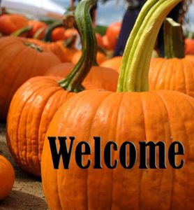 welcome pumpkin at Forneris Farms pumpkin patch