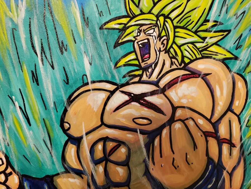 Broly from DBZ crying and screaming.