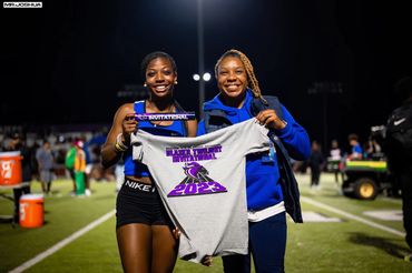 Appalachian State signee Nicole Wells pictured with Coach Mironda Proctor at  2023 Blazer Twilight
