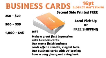 business cards 16pt second side free