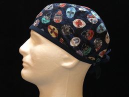 A modern, slightly tapered scrub cap based on the traditional doctor's surgical scrub cap. 