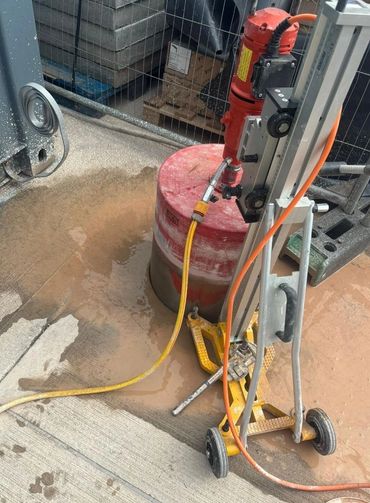 Rig and motors are used for larger drilling