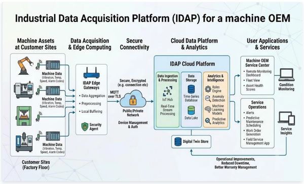 Diagram of Industrial Data Acquisition Platform (IDAP) for machine OEM.