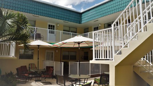 Central courtyard of assisted living facility