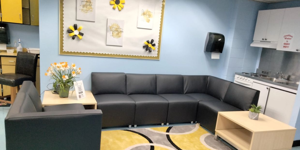 Lounge area we created for Rockefeller Early Childhood Center. Thank you for letting us serve you.  
