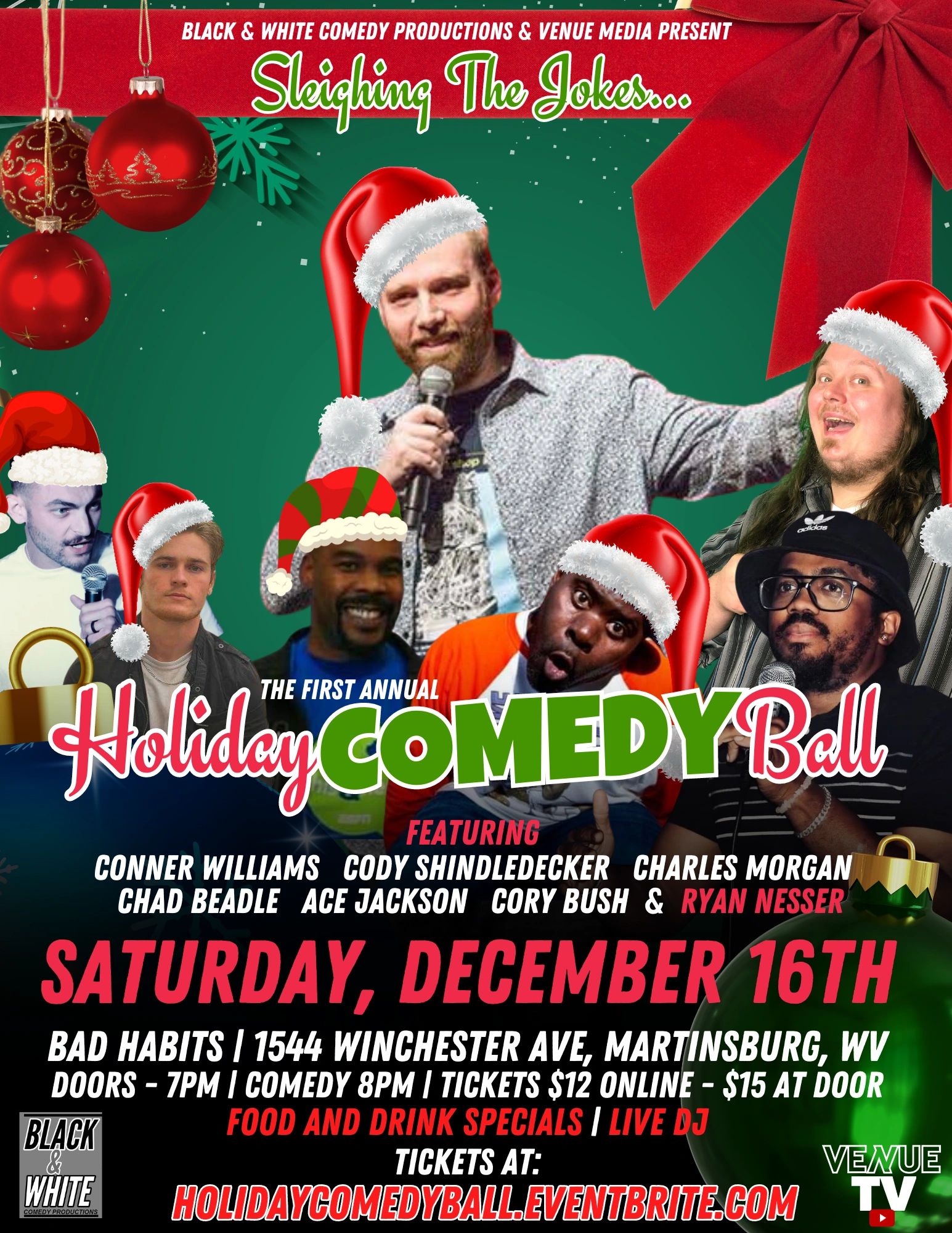 The First Annual Holiday Comedy Ball, Bad Habits Bar & Grill, Martinsburg WV