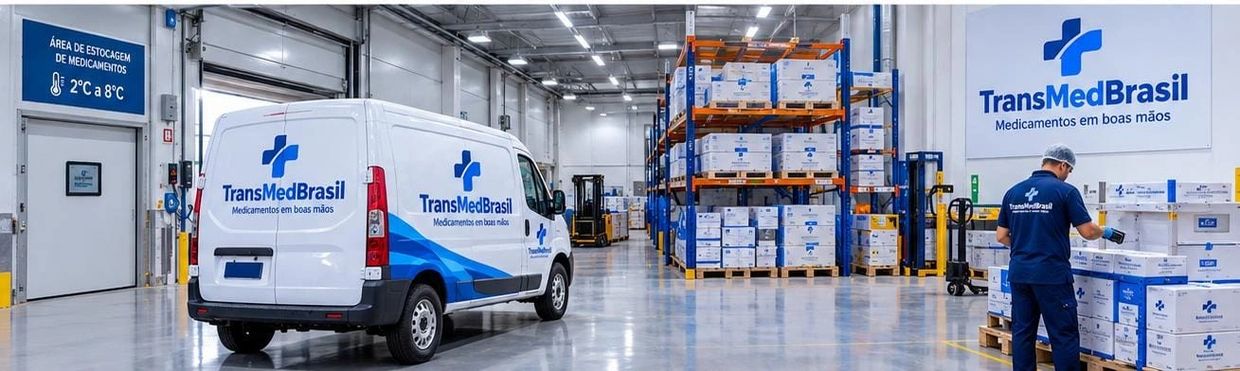 Centro de distribuição da TransMedBrasil para medicamentos.