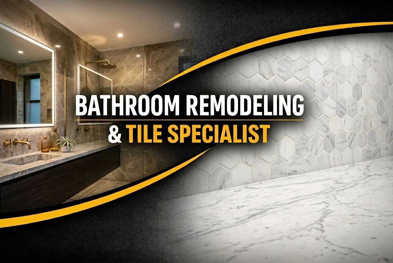 Elegant bathroom remodeling and tile specialist services showcased with modern design.