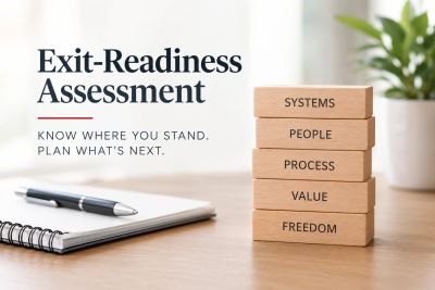 Exit-readiness assessment with blocks and notebook.