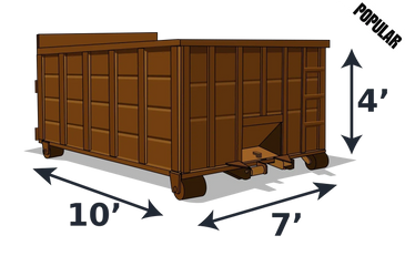 Picture of a 10 yard dumpster — for medium renovation or cleanup projects