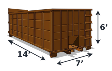 Photo of a 20 yard dumpster — best for large debris loads or major cleanups