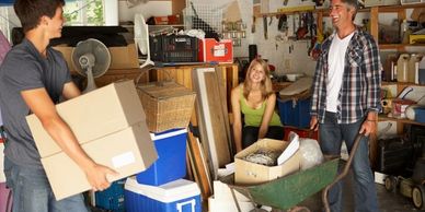 Visual of garage cleanup — garage clean‑out dumpster service