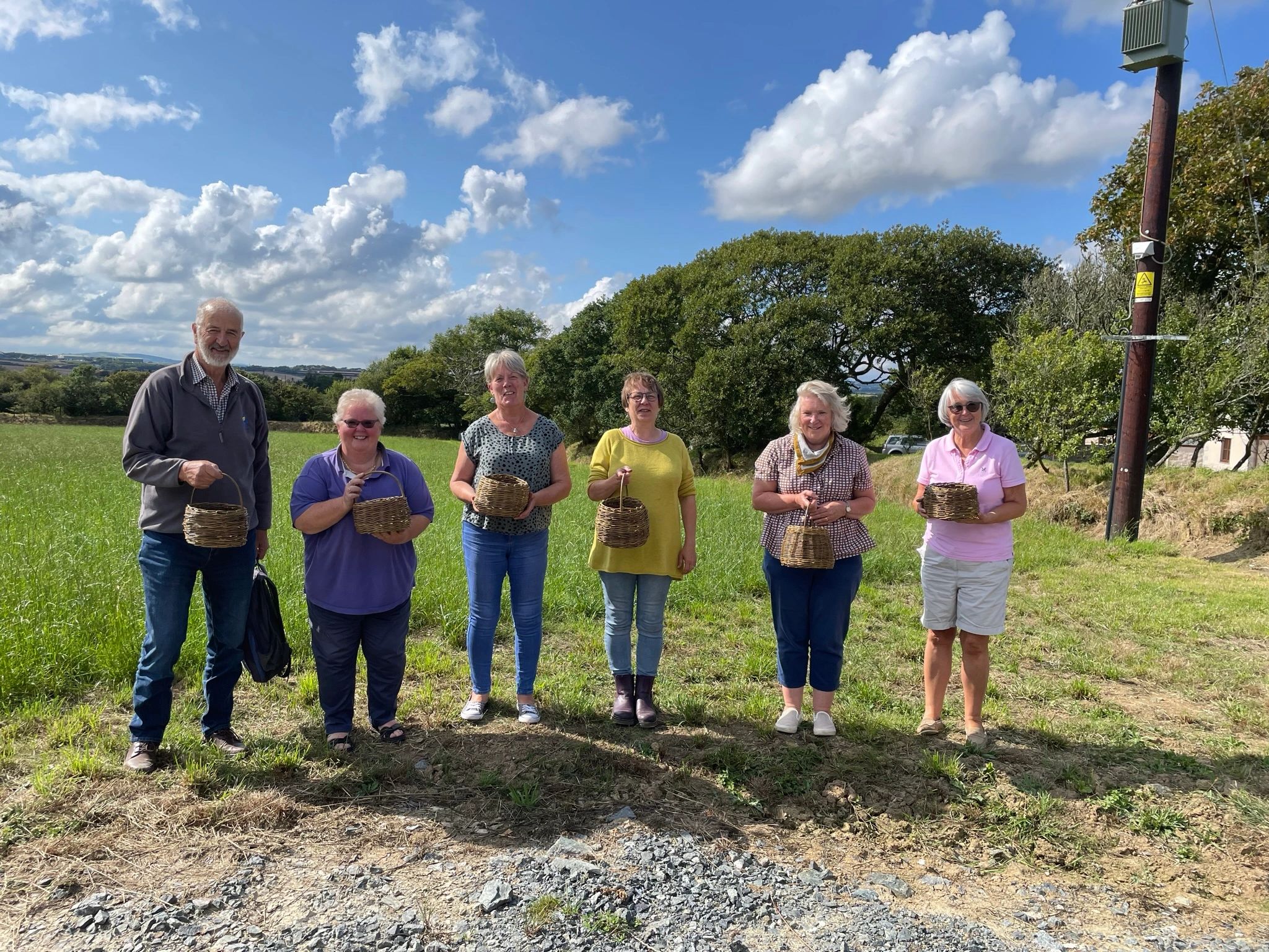 happy students after a basketry workshop
learning new skills
