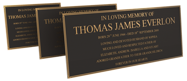 Bronze memorial plaque