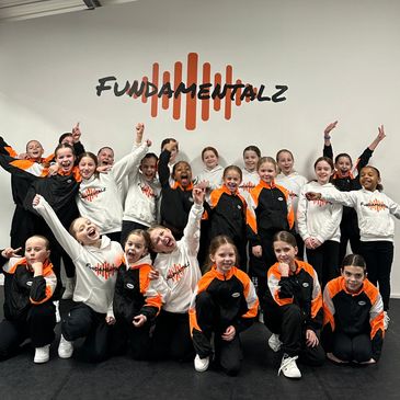 Young competitive street dance dancers representing Fundamentalz Dance