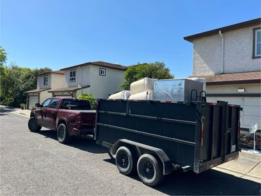 Truck and trailer. Appliances & furniture loaded to haul. Livermore, CA. Fremont, CA. San Jose, CA.