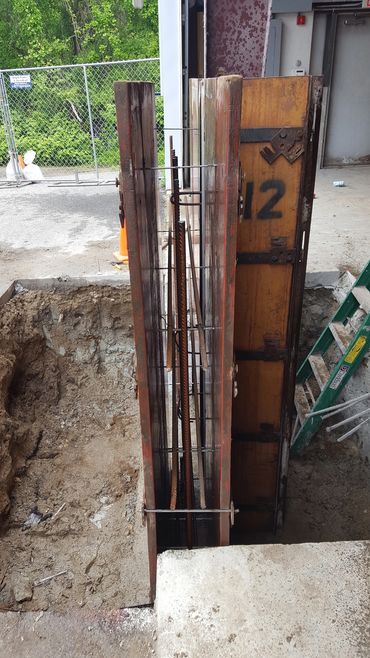 Concrete forms are set